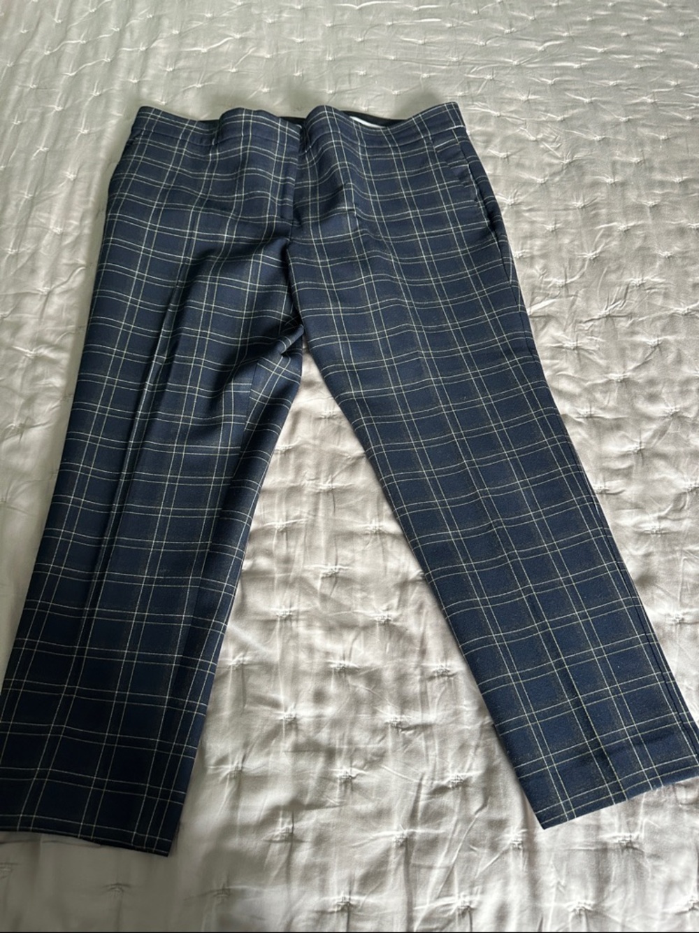 Ann Taylor Navy Plaid Trousers